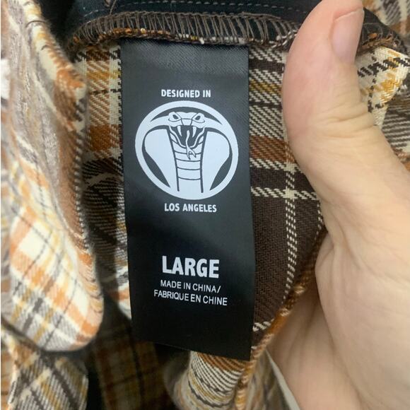 Broken Promises X Happy Bunny Grafitti Flannel Button Front Shirt sz LG - Picture 8 of 11